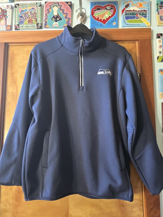 NFL Other - NFL Seahawks Mens Navy Quarterzip Pullover Size Large